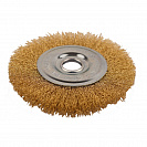 Щетка-крацовка (Т4Р) дисковая, для УШМ, латунная витая проволока, 150мм (2302003)