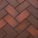 Плитка тротуарная "Брусчатка клинкерная" ЛСР темно-красный флэш Глазго 200х100х50мм