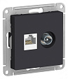 Розетка телевизионная/компьютерная встраиваемая Atlas Design (Systeme Electric/Schneider Electric), карбон, TV и RJ45 (ATN001089)