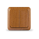 Выключатель двухклавишный накладной Олимп (UNIVersal), бук (7946727)