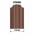 Евроштакетник односторонний Стронг h1,5м 118мм, шоколад RAL8017, закругленный срез