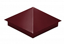 Колпак на столб 390х390мм вишневый RAL3005