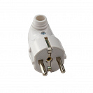 Вилка угловая (IEK) 16А с заземлением, белая