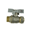 Кран шаровый для металлопластиковых труб 16(цанга)х1/2"(штуцер) бабочка