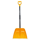 Лопата снеговая Профи (Protex) 555х410мм, цветная, пластиковая с оцин. планкой, с алюминиевым черенком V-образной ручкой