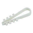 Дюбель-хомут для круглого кабеля  5-10мм, белый/черный, 100шт