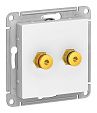 Розетка аудио двойная встраиваемая Atlas Design (Systeme Electric/Schneider Electric), белый (ATN000187)