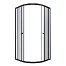 Душевое ограждение Альфа-Блэк Triton 1000х1000х1850, полукруг, дверь раздвижная, прозрачное стекло
