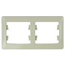 Рамка двухместная Glossa (Systeme Electric/Schneider Electric), горизонтальная, бежевая (GSL000202)