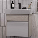 Комплект тумбы Верди-60 белый/ясень фабрик с умывальником Нео-60 (Aquaton)
