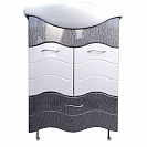 Тумба Мари-60, 730х560х324мм, черная, под умывальник Селигер-600, Элегия-600 мм.