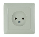 Розетка одинарная встраиваемая Хит (Systeme Electric/Schneider Electric) 10А без заземления, с рамкой, белая (RS10-132-B)