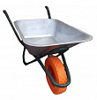 Тачка строительная, 1 полиуретановое колесо, 220кг, оцинкованное корыто 110л