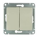 Выключатель двухклавишный встраиваемый Glossa (Systeme Electric/Schneider Electric), бежевый (GSL000251)