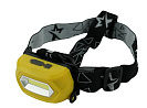Фонарь налобный аккумуляторный (КОСМОС) 3Вт,  черно-желтый