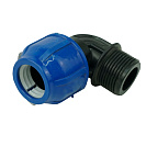 Отвод (угол) ПНД компрессионный переходной 25х1" НР