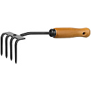 Грабли малые прямые (Grinda) L27см, c деревянной ручкой (421515)