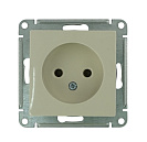 Розетка одинарная встраиваемая Atlas Design (Systeme Electric/Schneider Electric) 16А без заземления, бежевая (ATN000241)