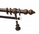 Карниз настенный Пластик 2-рядный, 1,6м, орех