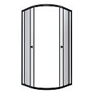 Душевое ограждение Альфа-Блэк Triton 900х900х1850, полукруг, дверь раздвижная, прозрачное стекло
