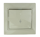 Переключатель одноклавишный встраиваемый Mira (Lezard), проходной, с рамкой, бежевый (701-0303-105)