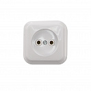 Розетка одинарная накладная Пралеска (Bylectrica) 16А без заземления, белая (РА16-255)