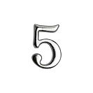 Номер на дверь Аллюр, "5", хром