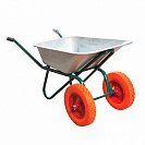 Тачка строительная, 2 полиуретановых колеса, 240кг, оцинкованное корыто 110л