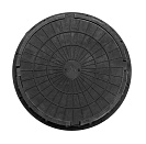 Люк дачный полимерно-песчаный, 725х565х45х25мм, пешеходный, черный, 15кН