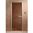 Дверь банная стеклянная 1900х700х6мм с коробом, 2 петли, бронза, левая