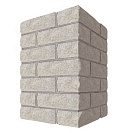 Кирпич бетонный облицовочный М250 (Брикстоун) 225х95х65мм, серый, рваный угловой /400