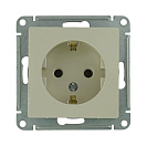 Розетка одинарная встраиваемая Atlas Design (Systeme Electric/Schneider Electric) 16А с заземлением, бежевая (ATN000243)
