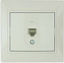 Розетка компьютерная одинарная встраиваемая Mira (Lezard), с рамкой, бежевая (701-0303-139)