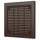 Решетка вентиляционная 208х208мм, пластик, коричневая, с сеткой (2121Р)