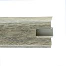 Плинтус ПВХ (ROYCE) 809 Дуб эллора h58мм L2,2м, с кабель - каналом