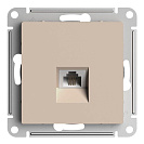 Розетка телефонная одинарная встраиваемая Atlas Design (Systeme Electric/Schneider Electric) RJ11, песочный (ATN001281)