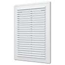 Решетка вентиляционная 183х253мм, пластик, белая, с сеткой  (1825Р)