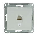 Розетка компьютерная одинарная встраиваемая Glossa (Systeme Electric/Schneider Electric), белая (GSL000181)