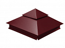 Колпак на столб двухъярусный 390х390мм вишневый RAL3005