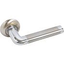 Ручка для межкомнатной двери Стандарт 28 SN/CP, круглая розетка, никель матовый/хром, 2шт