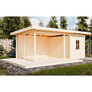 Беседка 18 с хозблоком (Стандарт) 5,7х3,2м, брус 44 мм