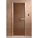 Дверь банная стеклянная 1900х700х6мм с коробом, 2 петли, бронза матовая, левая