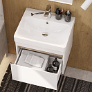 Комплект тумбы Марти-55 белый/дуб эндгрейн с умывальником Адриана-55 (Акватон)