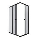 Душевое ограждение Вента-Блэк Triton 1200х800х1850, прямоугольник, дверь раздвижная, прозрачное стекло
