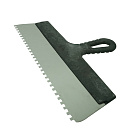 Шпатель (Korvus) фасадный зубчатый, пластмассовая ручка, 350мм, зуб 6х6мм (1205109)