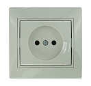 Розетка одинарная встраиваемая Mira (Lezard) 16А без заземления, с рамкой, белый (701-0202-121)