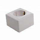 Розетка одинарная накладная Хит (Systeme Electric/Schneider Electric) 16А с заземлением, белая (RA16-133-B)