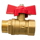 Кран шаровый 3/4" вн/нар бабочка латунь (жёлтый)