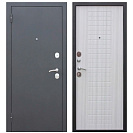 Дверь входная Гарда Муар 8мм (Ferroni) металл 0,8мм/МДФ, Черный Муар/Белый ясень 2050х960мм, ЛЕВАЯ