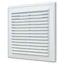 Решетка вентиляционная 150х150мм, пластик, белая, с сеткой (1515Р)